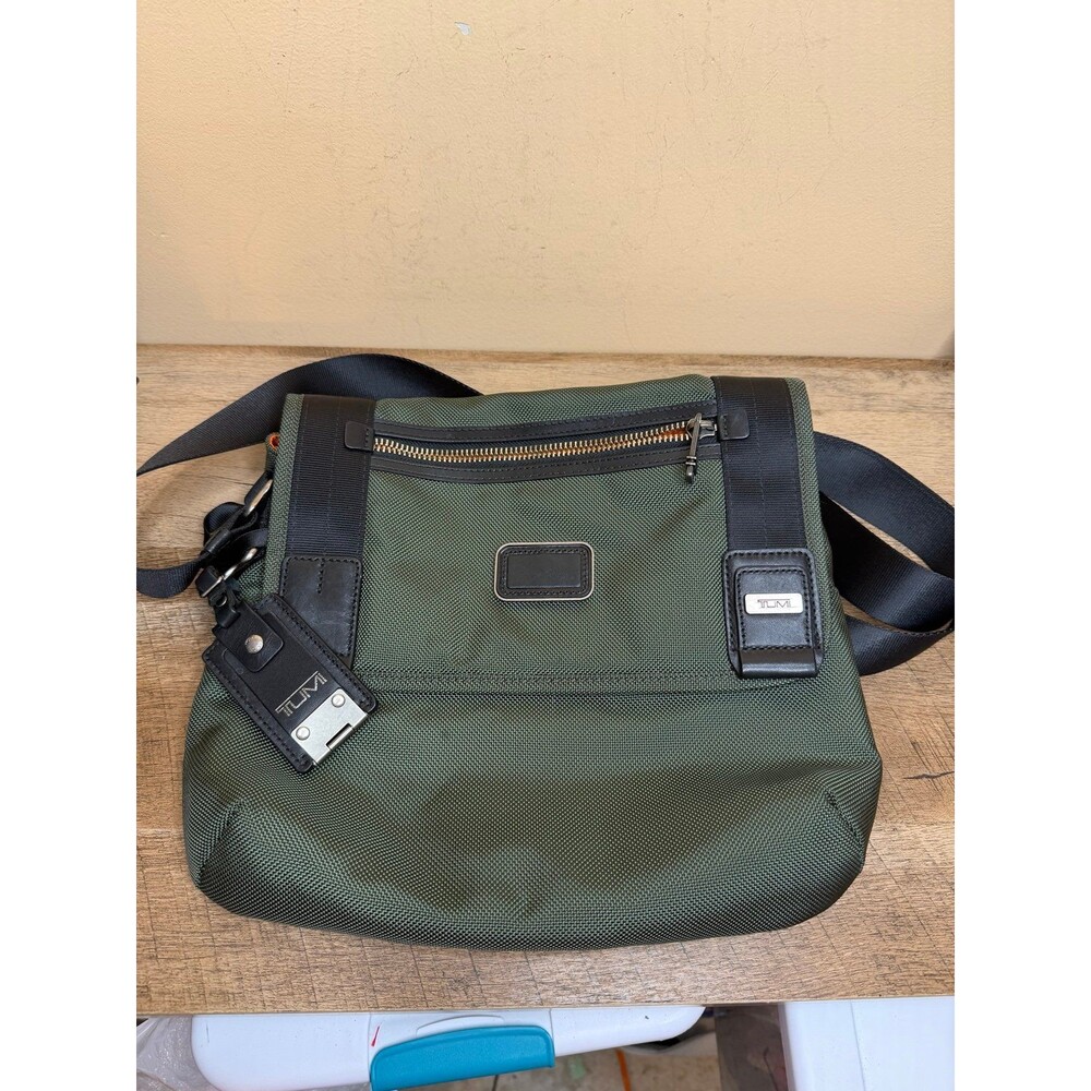 Tumi Alpha Bravo Beale Mini Messenger Bag in olive green